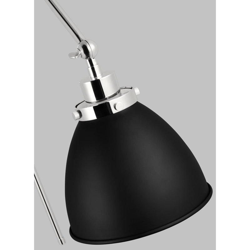 Wellfleet 1 - Light Armed Sconce, Midnight Black, Polished Nickel