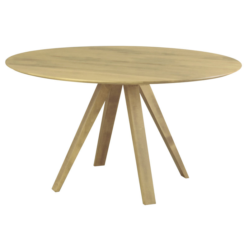 Table de salle à manger en bois massif Cullinan, H 29 po x l 54 po x P 54 po, Naturel, Naturel