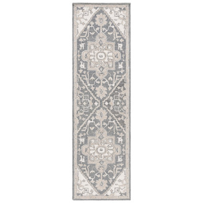 Percy Lauren Ralph Lauren Hand Tufted Wool/Cotton Oriental Rug in Gray/Ivory