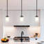 Luminaire suspendu moderne réglable noir avec verre pour la salle à manger du bar de cuisine