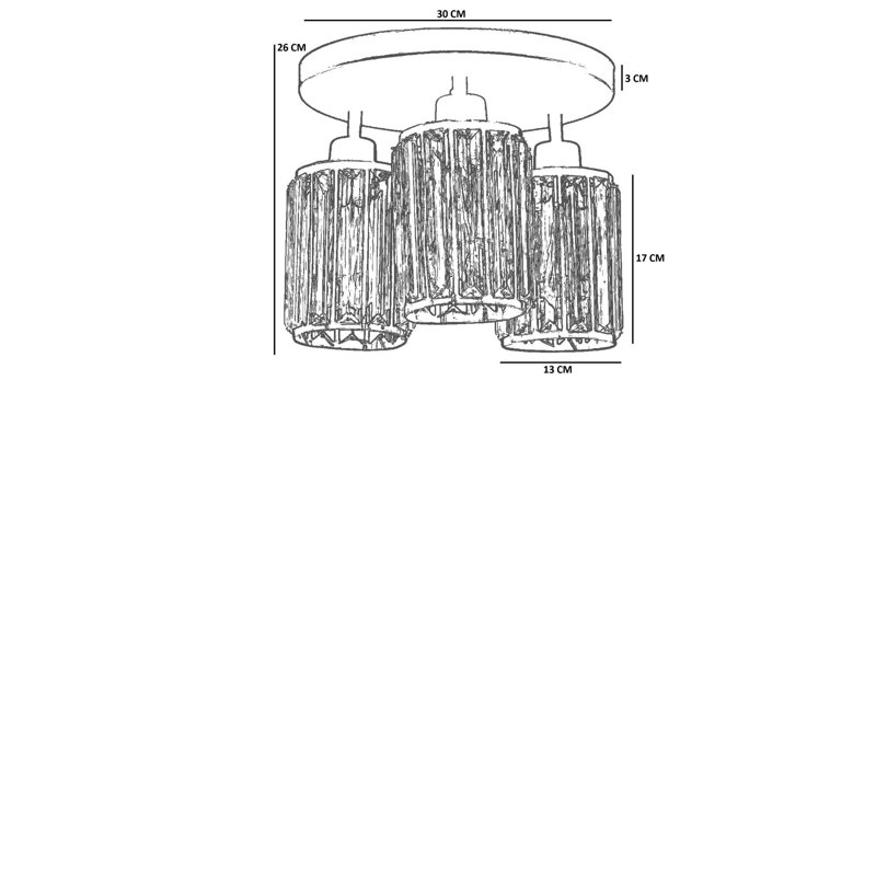 Élégant lustre en métal noir, 10,2 po x 6,7 po | Comprend un capuchon en verre, une plaque de base de 5,1 po x 13,4 po | Peut accueillir 3 ampoules E27 de 40 W maximum (non incluses) | pour la décoration de salle à manger et de salon, solution d'éclairage élégante