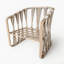Chaises en rotin PE tissées à la main avec coussins et structure en métal Piero