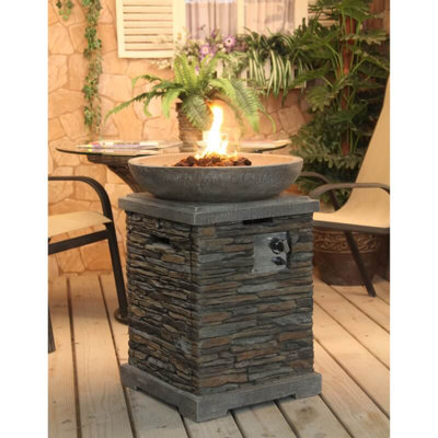 Slate effect Gas Fire Pit