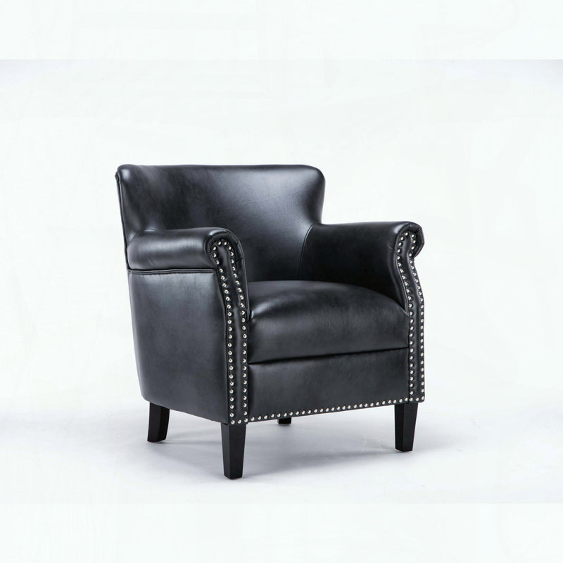 Fauteuil club Hadley - similicuir - gris anthracite, Gris anthracite