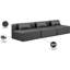 Canapé modulaire en similicuir 3 pièces Ivion-94884215