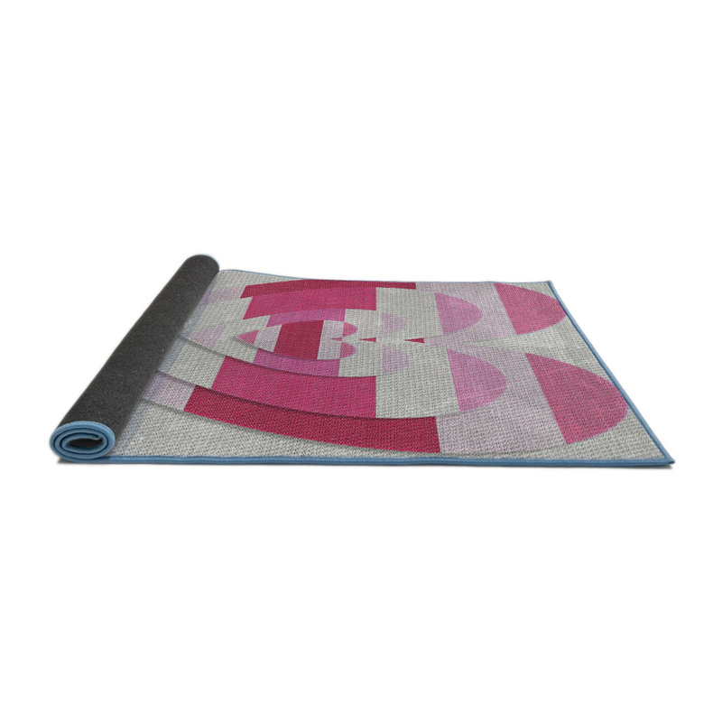 Tapis décoratif rose, Rond 6 pi