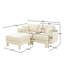 Canapé rembourré moderne avec accoudoirs en forme de coquillage, pieds cylindriques et repose-pieds-645793007