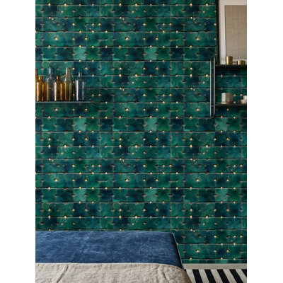Geometric Tile Wallpaper Moroccan Mosaic Glazed Ceramic Removable Wall Decor