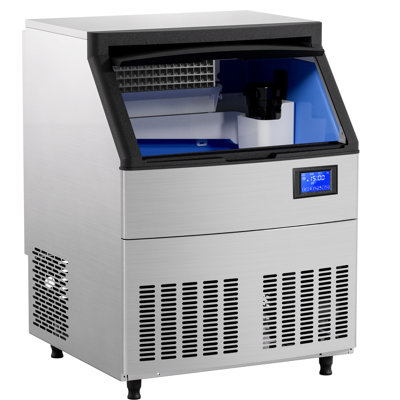 26"" 600LBS/24H Air Cooled Freestanding Stainless Steel Undercounter Ice Maker - COTLIN P818A