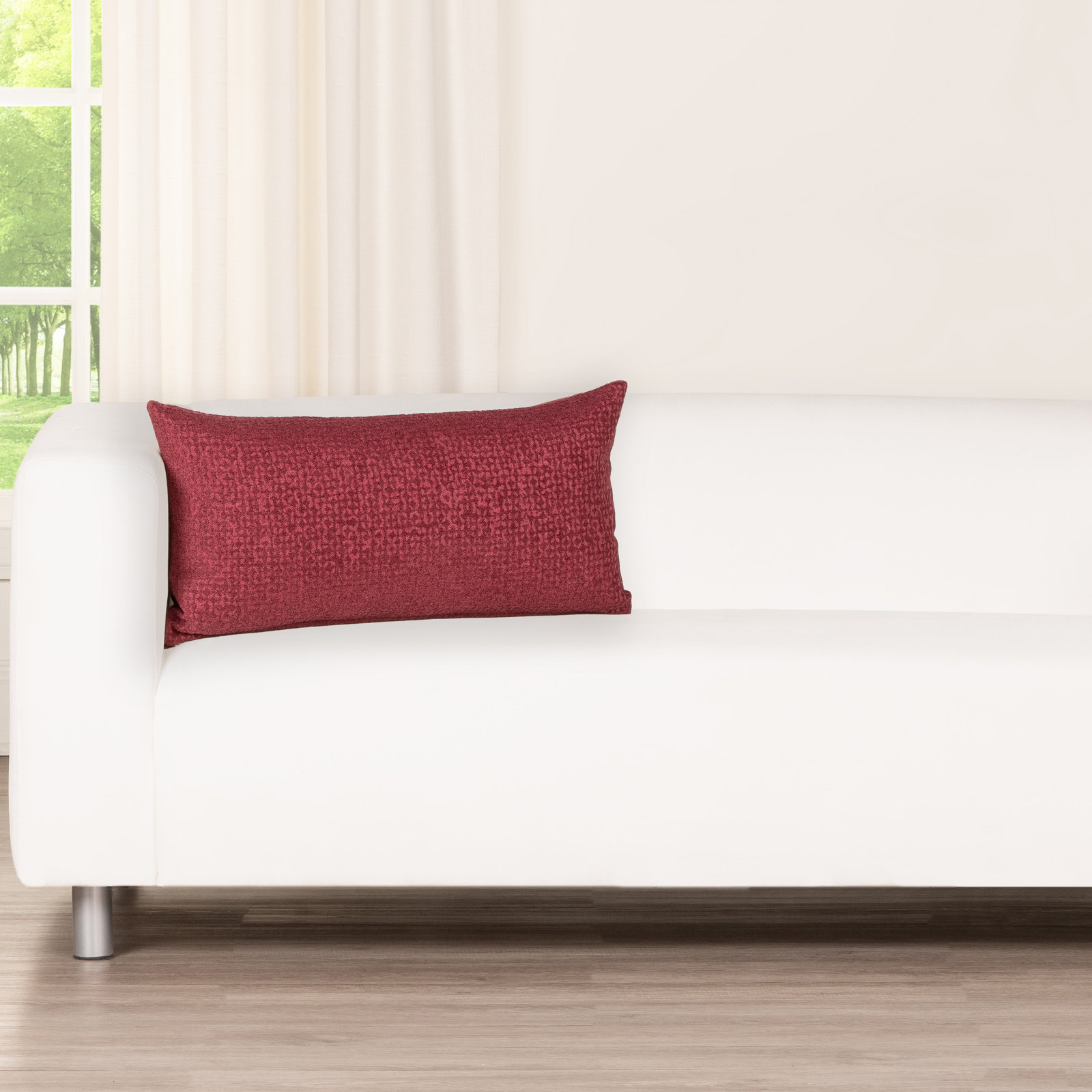 Terrace Accent Pillow, Polyester, Red, Rectangular 12"H x 21"W