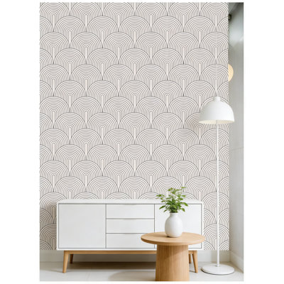 Peler et coller le papier peint amovible - Motif géométrique abstrait à motif géométrique arc-en-ciel en vinyle pour salle de bain, cuisine, salon, décor
