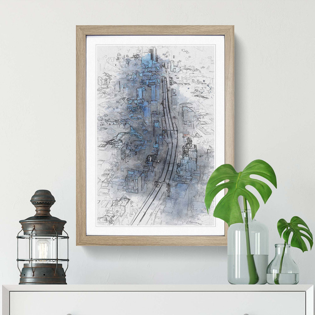Road Through Tokyo in Japan in Abstract - Picture Frame Graphic Art Print
