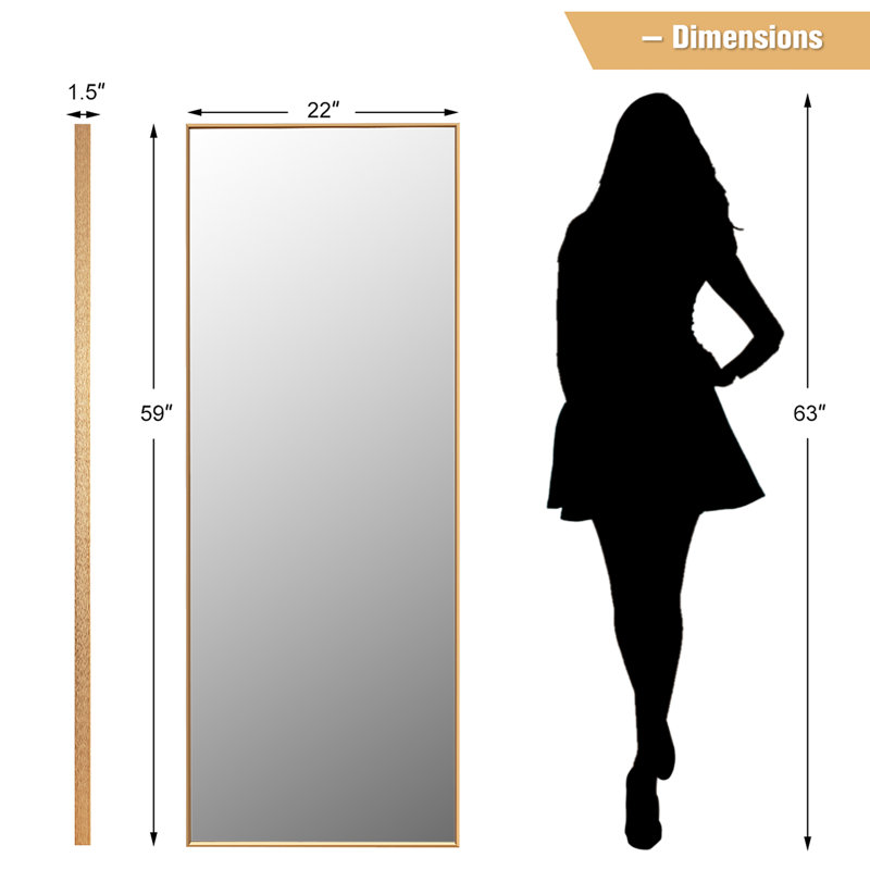 Miroir de Aluminium de lit double à suspension inclinée Miroir or, Doré