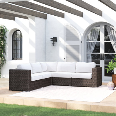 Canapé modulaire de patio avec coussins Ana entièrement assemblé