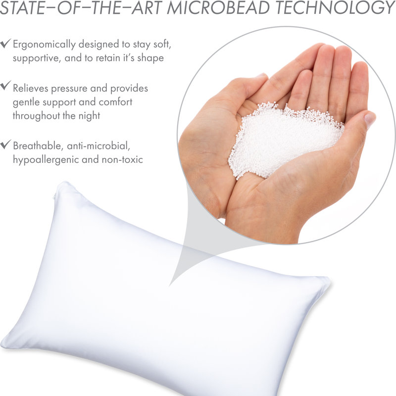 White 12" x 20" Microbead Throw Pillow with Nylon/Spandex Cover