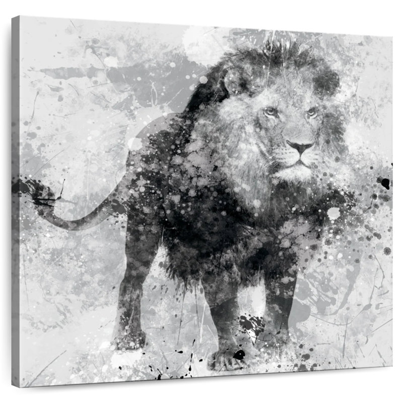 Lion décoloré, H 20 po x l 20 po