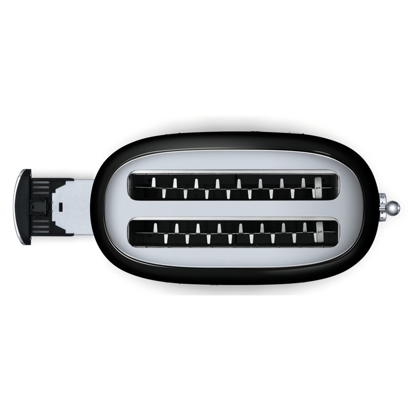 SMEG 50's Retro Style Aesthetic 4 Slice Toaster, Black