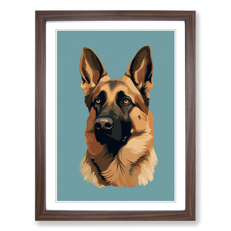 German Shepherd Minimalism - Framed Print