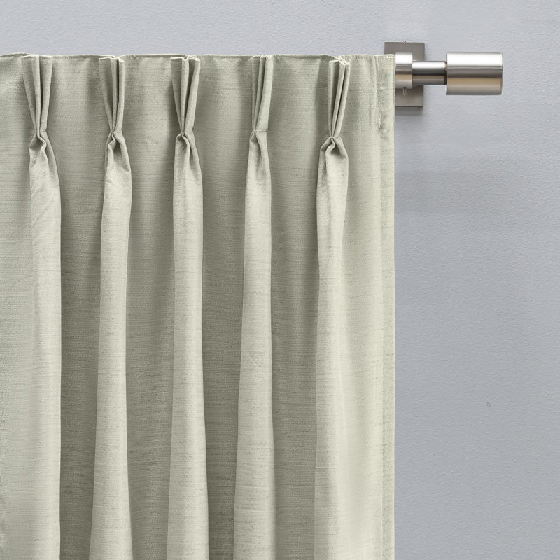 Switi Premium Pinch Pleat Pair Room Darkening Curtains w/ Back Tabs, Sage, 50" W x 96" L