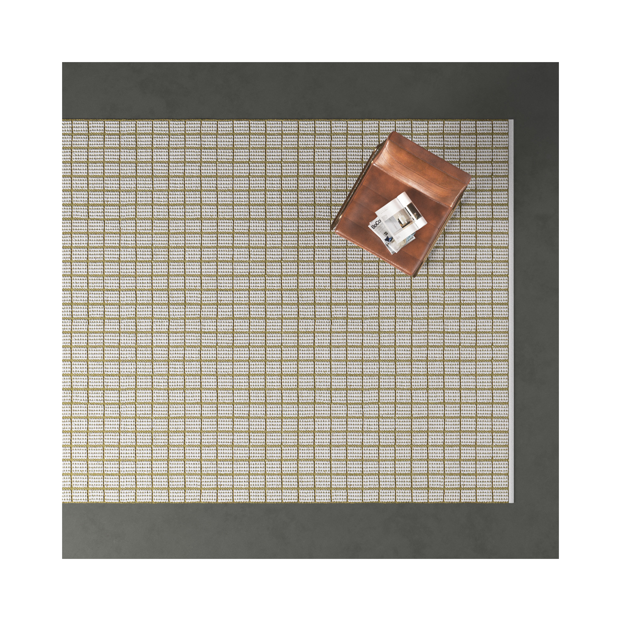 Malmo Handmade Recycled P.E.T White/Green Indoor/Outdoor Rug, Rectangle 5' x 7'6"