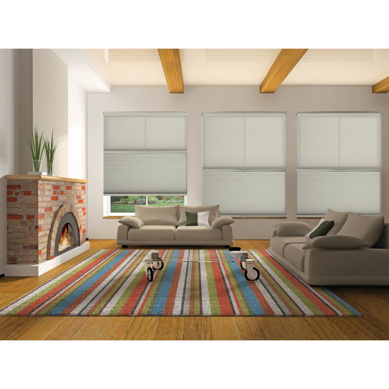 Store alvéolaire semi-transparent sans cordon, L 72 po, l 46,5 po, Blanc hivernal