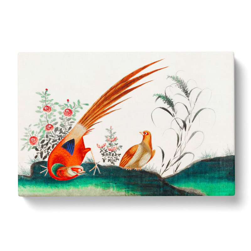 The Two Pheasants - Wrapped Canvas Painting, 35cm H x 50cm W x 3cm D