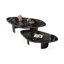 Ensemble de tables basses noires en faux marbre + acier inoxydable-128991416