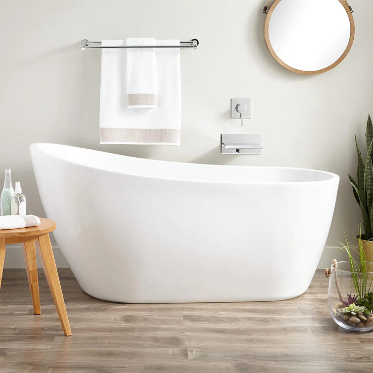 60" Sheba Acrylic Slipper Tub - White Drain Kit - Air Massage - Foam