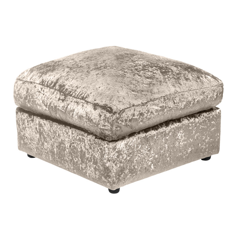 Romelia Wide Square Footstool Ottoman, Mink