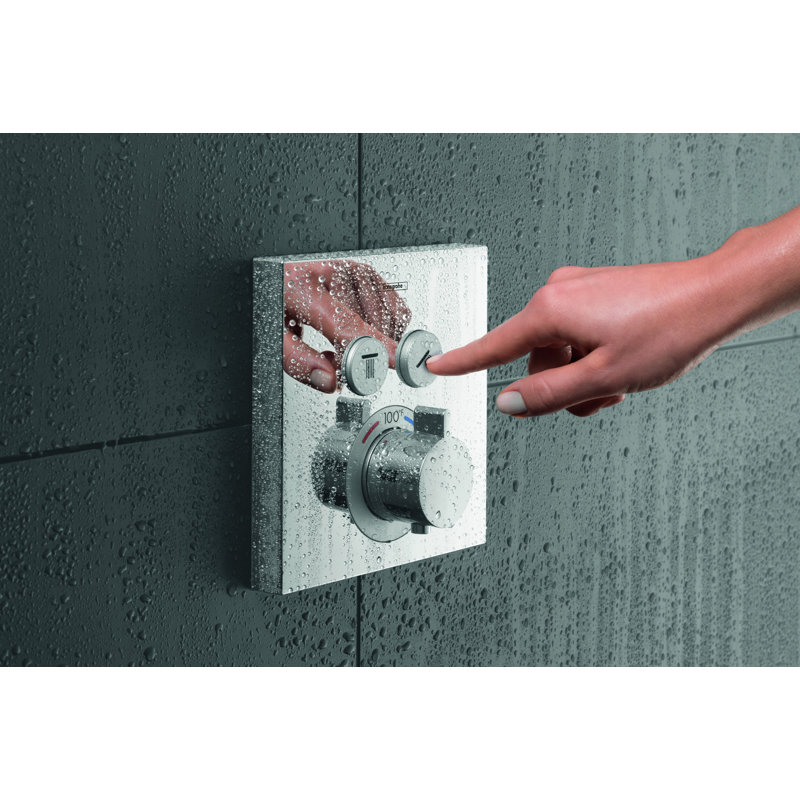 Garniture de soupape thermostatique à mémoire de température à poignée unique de 6 pouces de large avec inverseur ShowerSelect