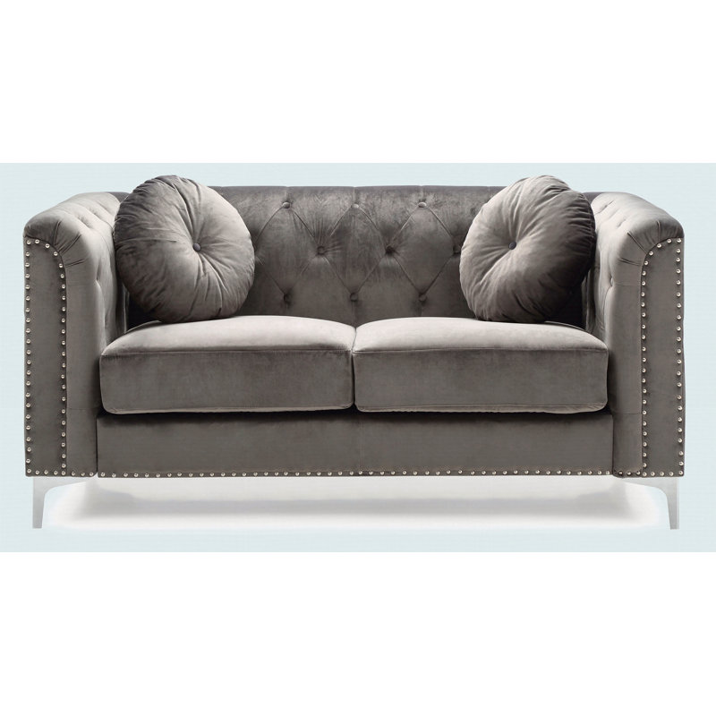 Contemporary Dark Gray Loveseat