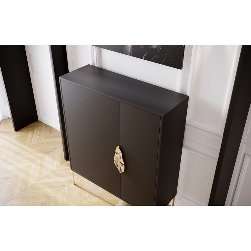 Phillipsburg 8 Pair Shoe Storage Cabinet, Black