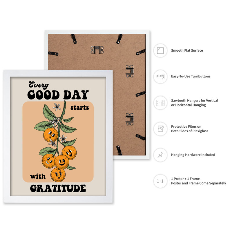 Every Good Day, Poster, 18"H x 24"W, White Framed
