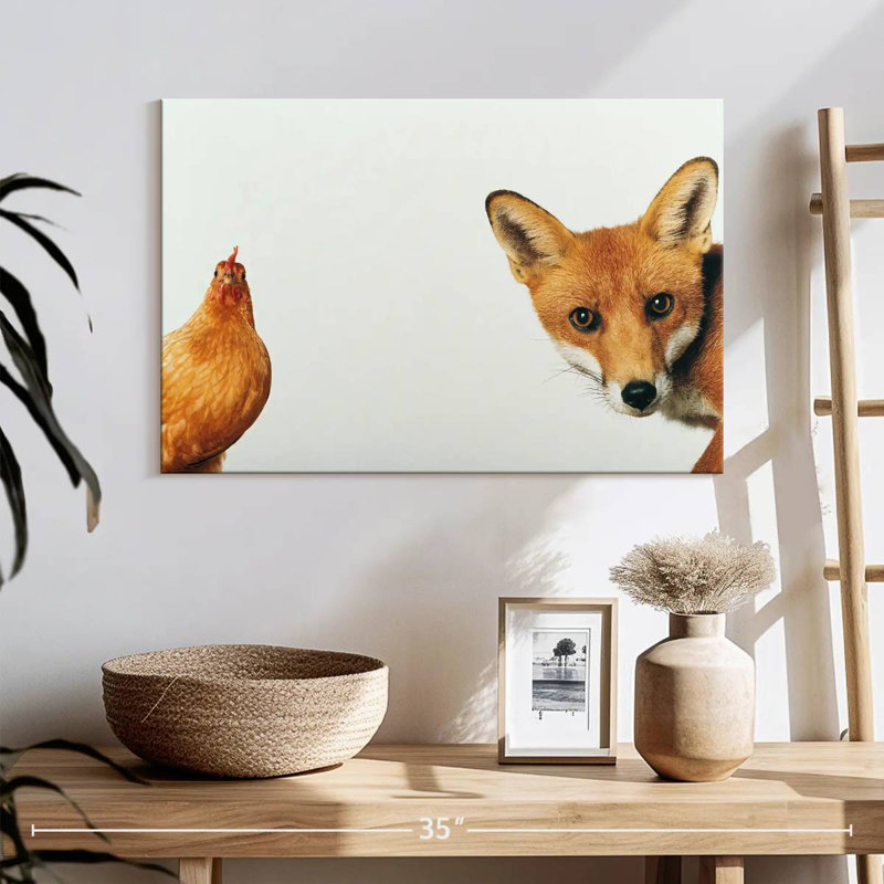 Brampt Chicken And Fox, 16" H x 24" W