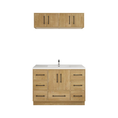 Meuble-lavabo autoportant avec lavabo en acrylique renforcé 48 po Victoria