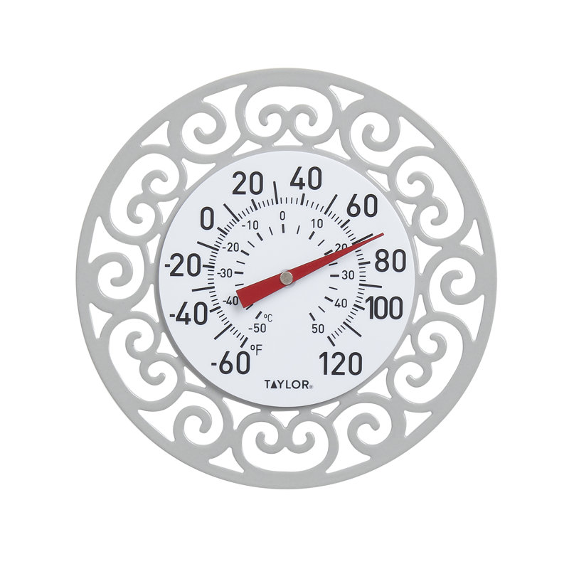 Taylor Precision Products, Decorative Magnetic Screen Thermometer, 5 Inch, Grey