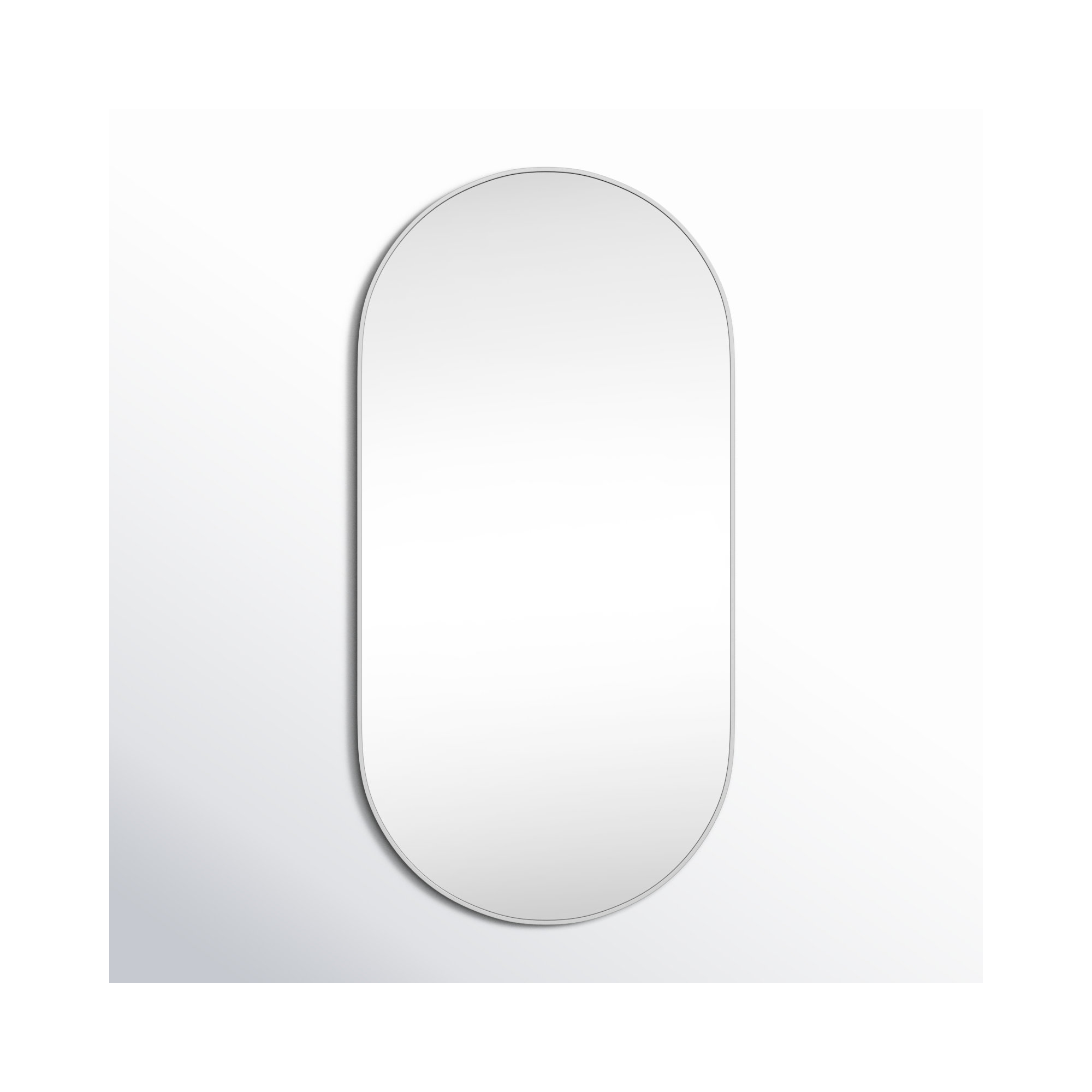 Elington Metal Oval Mirror, 48"  x 24" , Silver