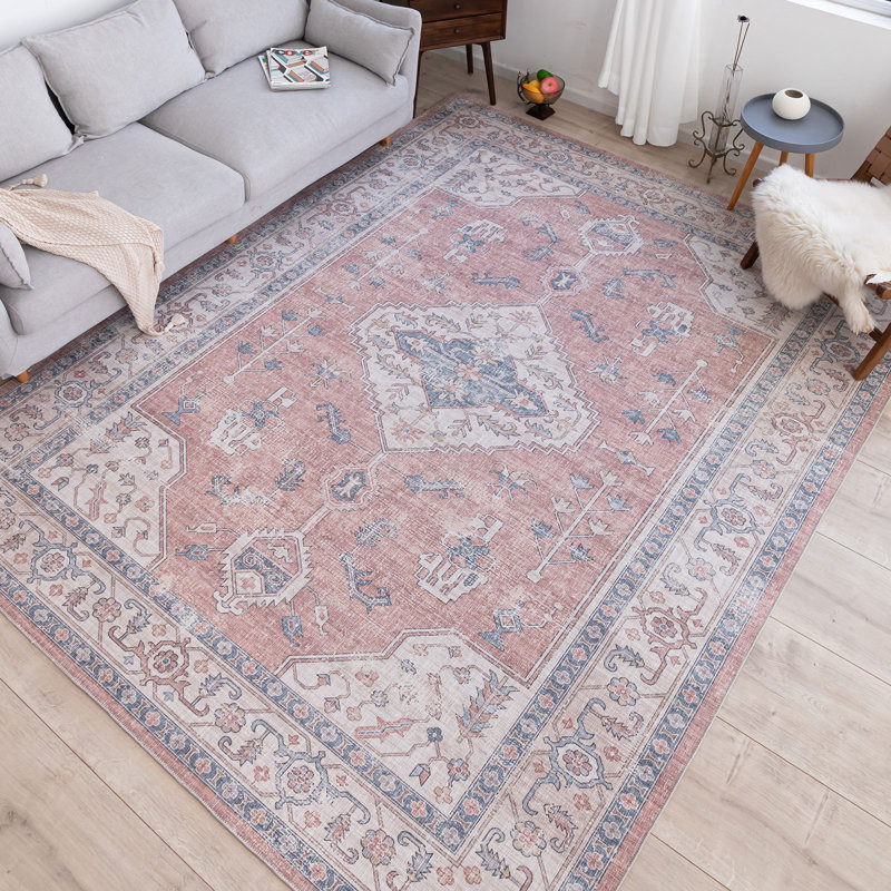 Tapis lavable à la machine vintage Belida, Rectangle 3 pi 6 po x 5 pi 6 po
