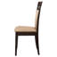 Ensemble de 2 chaises de salle à manger transitionnelles en bois brun cappuccino