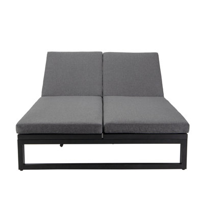 Chelsea 82.68'' Convertible Outdoor Sofa Couch & Double Lounge Chair with Adjustable Backrest, Cushioned Sunbed, Side Table for Patio, Poolside & Backyard