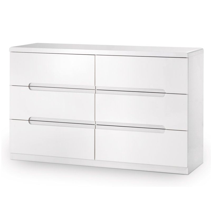 Meldrum 130cm W 6 - Drawer Chest of Drawers, White