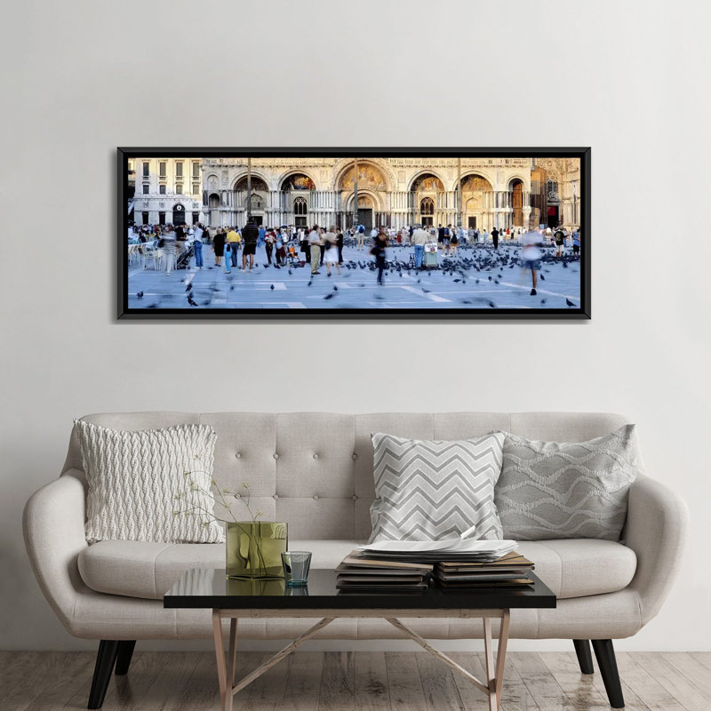 Basilica, piazza san marco, venice, italie, reproduction de photo sur toile panoramique st. mark, Cadre noir