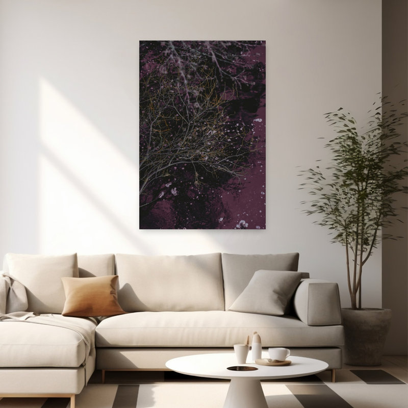 Rivière de vin, art contemporain abstrait, H 60 po x l 40 po