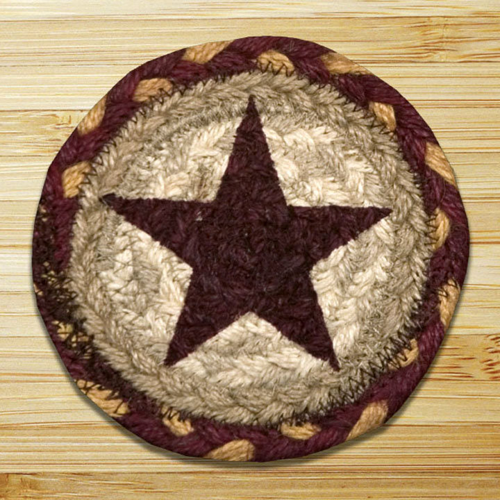  IC-357 Burgundy Star Printed Coaster 5"x5", Burgundy Star