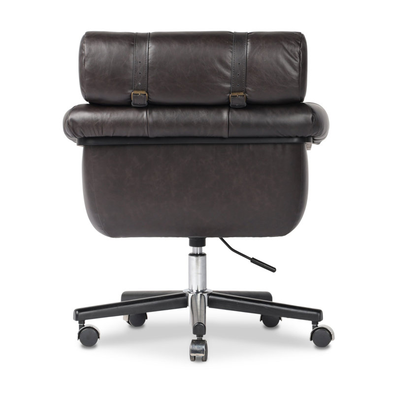 Arnold Leather Swivel Executive Chair, Sonoma Black