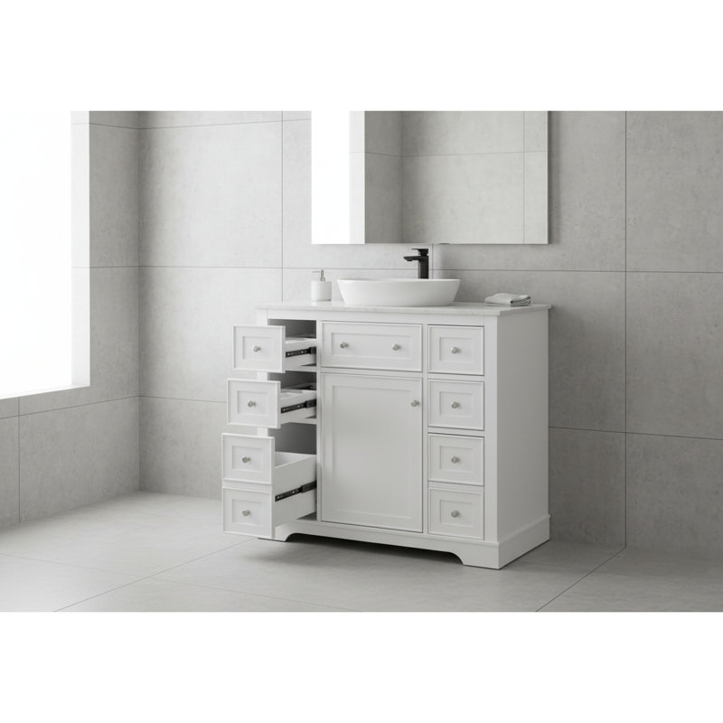 Base de meuble-lavabo blanc 36 po - Fabrication et rangement en bois