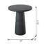 Table d'appoint ronde noire 22 po x 22 po x 25,5 po avec base en piédestal - Magnésium fabriqué pour une utilisation polyvalente, comme une table de chevet, un vestibule, un support à plante ou un ajout de salon dans une table polyvalente, élément