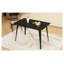 Ensemble de salle à manger 5 pièces de style Mid-Century moderne avec structure en bois d'hévéa, table noire et chaises rembourrées gris clair