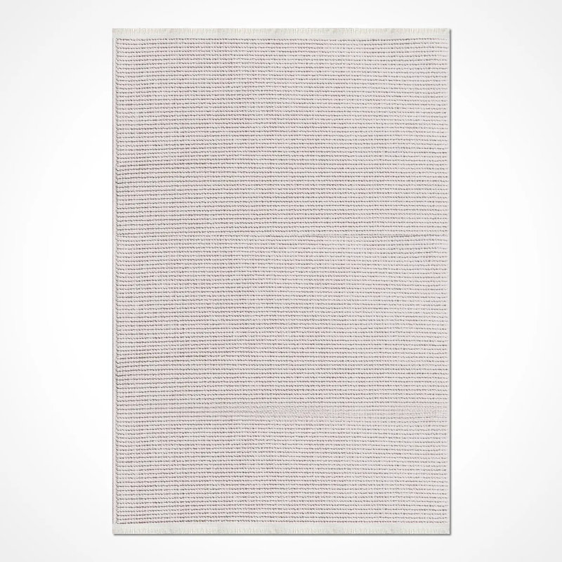 Tapis blanc en polyester antidérapant Echevarria résistant aux taches et facile à nettoyer, 4 pi x 4 pi
