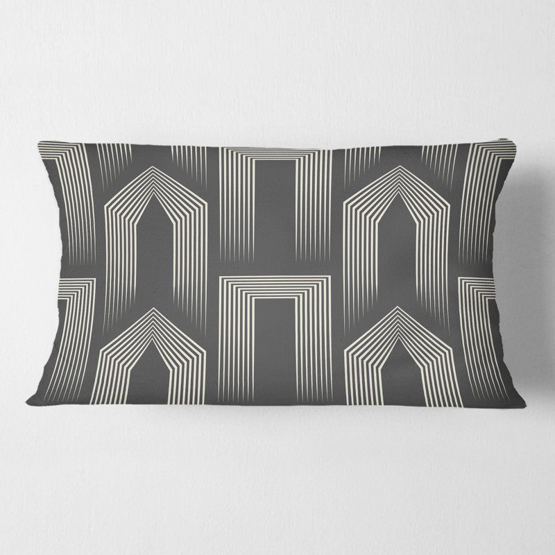 Coussin Mimimal Design noir et blanc III - Mid-Century